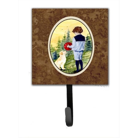 Jensendistributionservices Little Boy With His Golden Retriever Leash Holder Or Key Hook MI1655845